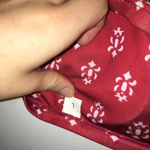 Shein Boho Floral Patterned Red/Burgundy Bikini Size Large - Picture 3 of 5